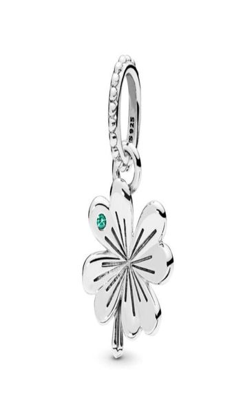 

new real 925 sterling silver charm vintage fourleaf clover butterfly dangle charm pendant beads fit charm bracelet bangle diy jew7672987, Black