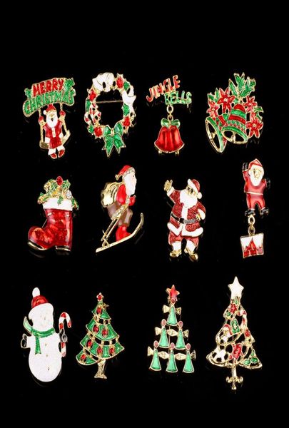 

mix s gold color metal brooches pins enamel christmas tree snowman brooches clothing christmas decoration gift jewelry3798870, Gray