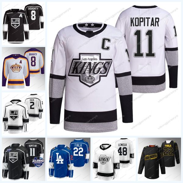 

anze kopitar kings hockey jersey kevin fiala trevor moore alex iafallo sean walker lias andersson quinton byfield danault adrian kempe rasmu, Black;red