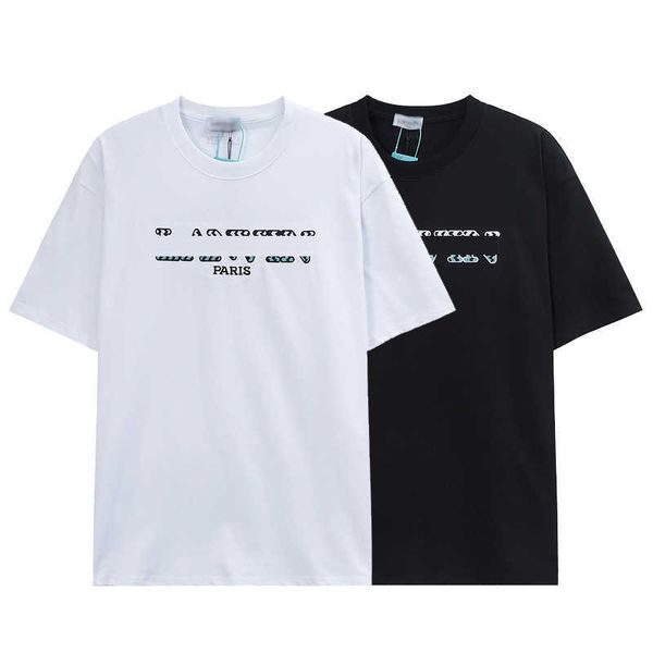 

mens t-shirts tees lanvins t shirts women designer cotton man casual shirt luxurys clothing high street shorts sleeve crew neck clothes 130, White;black