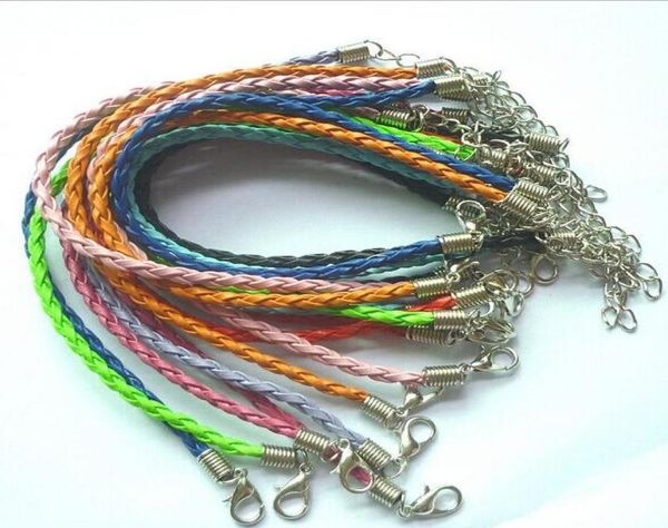 

diy leather bracelet chain rope mixed colors 18+5cm01237343803, Golden;silver