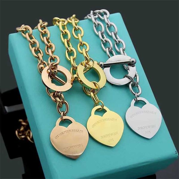 

designer jewelry luxury love pendant necklace charm fashion men's and women's necklaces high-quality stainless steel designer jewe, Silver