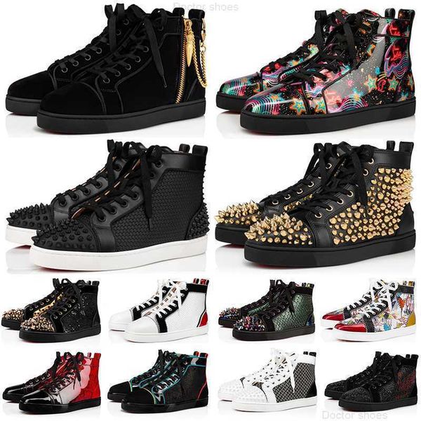 

with box luxury designer dress shoes platform sneakers spikes office career wedding mens womens casual shoe black glitter flat trainers high