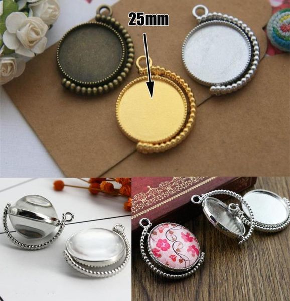 

diy consumables jewelry accessories rotate double side bottom brackets time gem sublimation blank pendant for transfer printin7136433, Silver