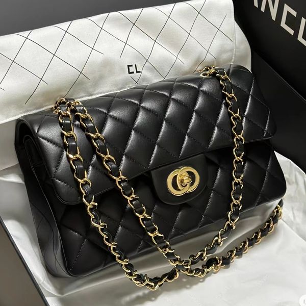 

designer bag shoulder bags tote bag channel chain bags classics flap luxury caviar handbag check velour thread purse double letters solid ha