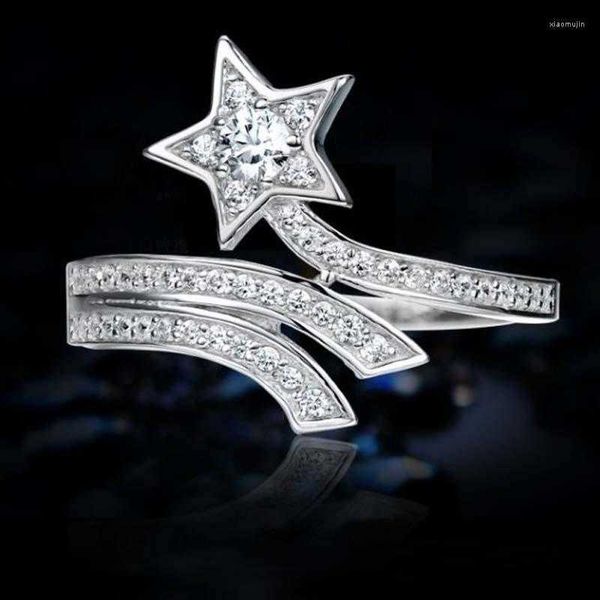 

wedding rings rings rings for women genuine fine jewelry adjustable micro paved 925 sterling female ring r230626, Slivery;golden