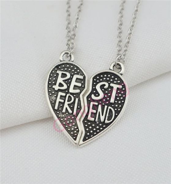 

fashion two letter heart friend necklace good friend necklace friendship pendant necklace whol 6049454, Silver