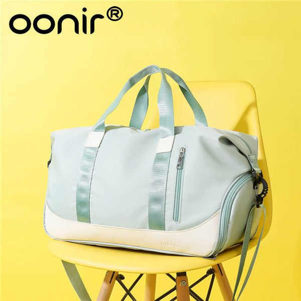 

sports and fitness bag women's yoga bag dry wet separation contrast shoulder bag short distance portable travel bag