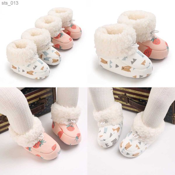 

warm toddler newborn baby crawling shoes booties boy girl slippers prewalker trainers fur winter flower first walker l230518