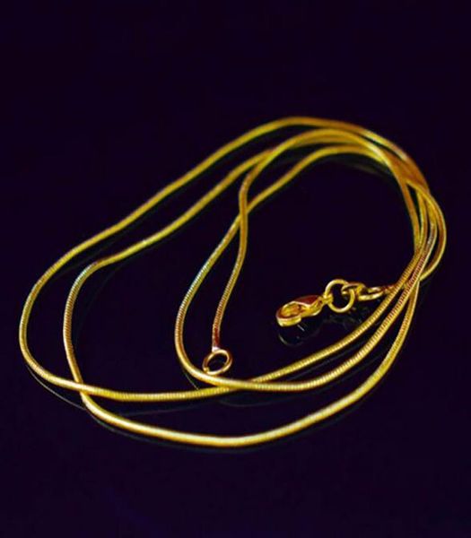 

1.2mm 18k gold plated smooth chain necklace lobster clasps chain wedding party jewelry size 1.2mm 16inch --- 30inch whosales price8788665, Silver