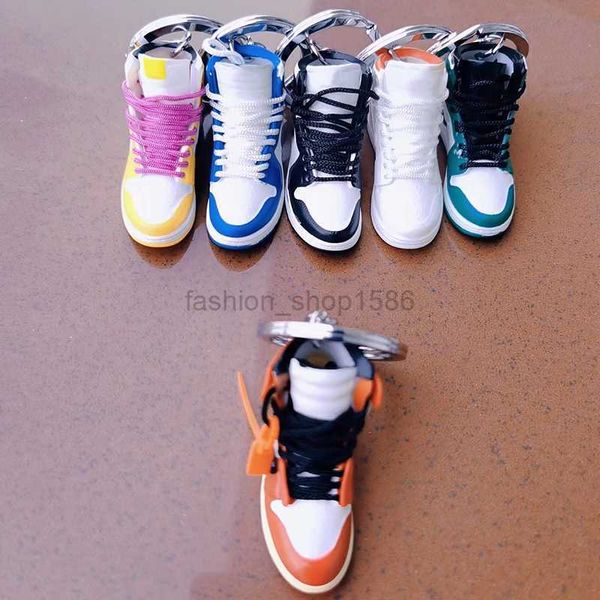 

keychains lanyards simation 3d sneakers keychain fun mini pu basketball shoes keyring diy finger skateboard accessories jewelry pend y4, Silver