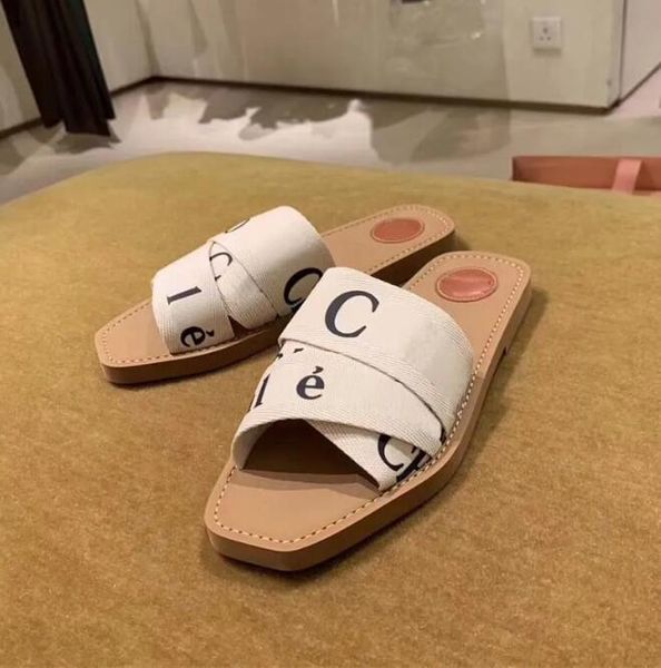 

design women woody slippers mules flat sandals slides designer canvas slippers white black sail womens fashion outdoor beach slipper shoes