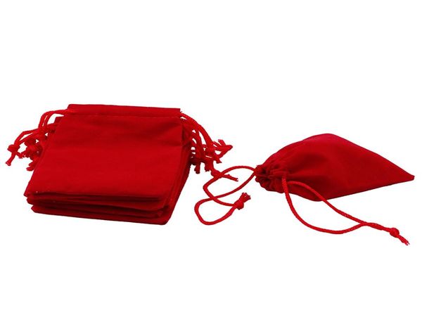

100pcslot red velvet drawstring jewellery gift bags pouches 2254420, Pink;blue
