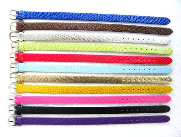 

50 strips 10mm wide / 21cm length pu leather diy skin wristband bracelet wristband fit for 10mm slide charms fashion jewelrys6354377, Golden;silver