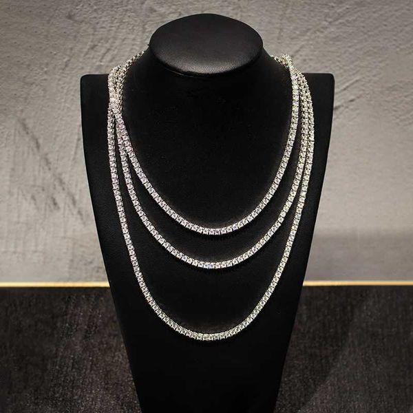 

kibo 925 sterling silver 4mm vvs moissanite bling necklace moissanite tennis chain