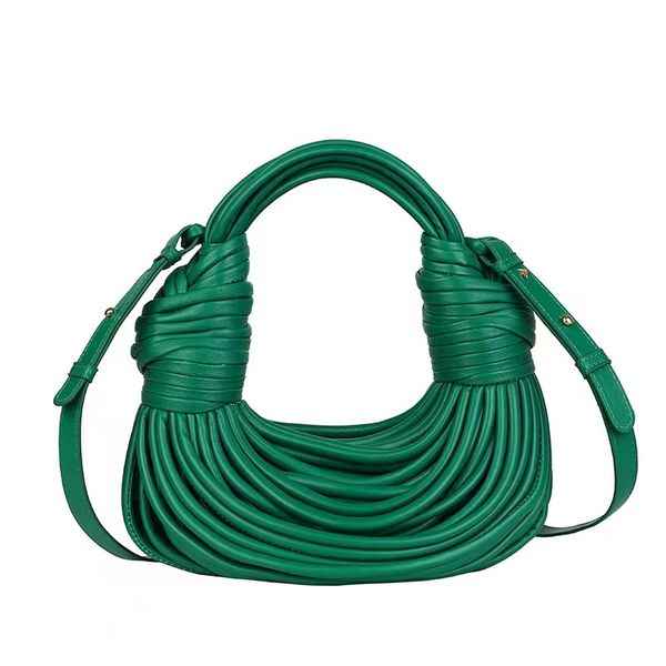

totes bag hand woven bread pu leather handle satchel noodles underarm bag shoulder bag adjustable shoulder strap length crossbody