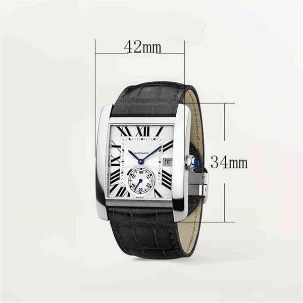 

luxury tank watch designer women mechanical series rectangular watches for men new mens barrel type quartz luxury sports, Slivery;brown