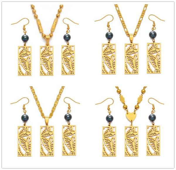 

anniyo hawaiian jewelry sets leaf black pearl necklace earrings marshallese guam micronesia chuuk pohnpei wedding gift 150421 c108883267, Silver
