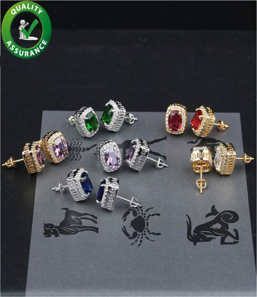 

luxury designer earrings hip hop jewelry women earings mens diamond fashion stud earring iced out bling gold silver hiphop accesso1181934, Golden