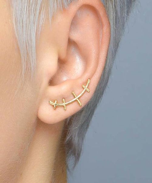 

extremely personalized scar shape 3d earrings 925 sterling silver male and female earrings ear clips asymmetric earrings4395155, Golden