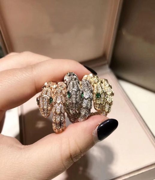 

designer european fashion copper cz diamonds animal punk ring 18k whiteyellowrose gold plated party jewelry for wom3684201, Golden;silver