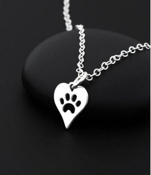 

necklace womens cut out cat dog claw footprint chokers necklaces memorial necklaces3235334, Golden;silver
