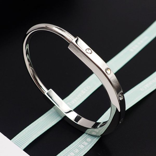 

trendy new arrival cubic zirconia lock bracelets for women quality, Golden;silver