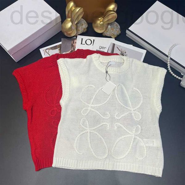 

women's sweaters designer fashion women knitted sweater vest 2023 spring autumn short loose vintage sleeveless o-neck pullover female, White;black