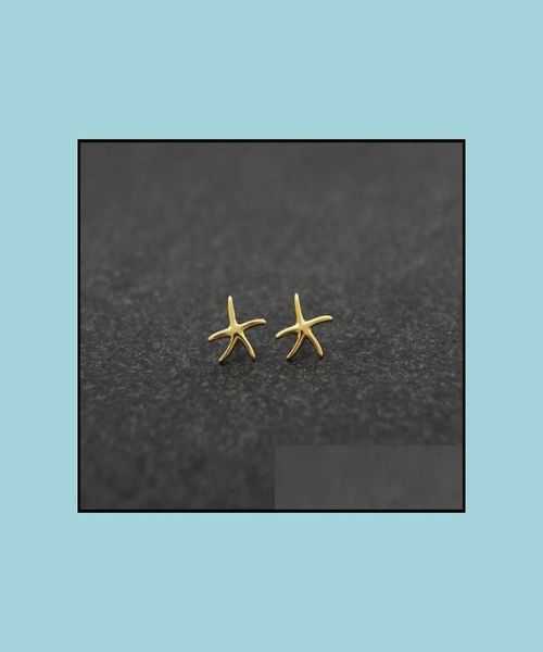 

stud earrings jewelry fashion starfish zinc alloy sier plated earring marine biological for women whole drop delivery 2021 tcs9500765, Golden;silver