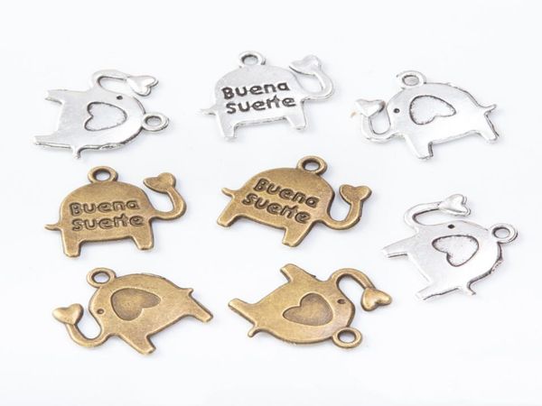 

150pcs 1415mm antique bronze vintage silver animal elephant charms metal pendants for bracelet necklace earring diy jewelry8792348, Bronze;silver