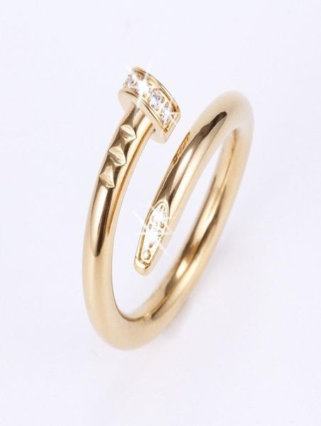 

with red box designer nail rings diamonds love screw ring classic luxury jewelry menwomen titanium steel goldplated craft gold1881386, Slivery;golden