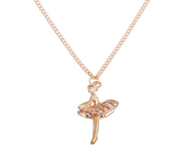 

elegant ballerina pendant necklace hand stamped chain necklace delicate gifts for girls birthday jewelry wholesale3161602, Silver