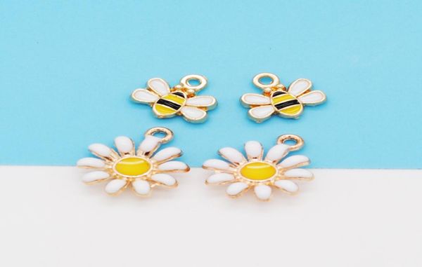 

zinc alloy metal cute bee shape enamel charms fashion earring bracelet making pendants3006800, Bronze;silver