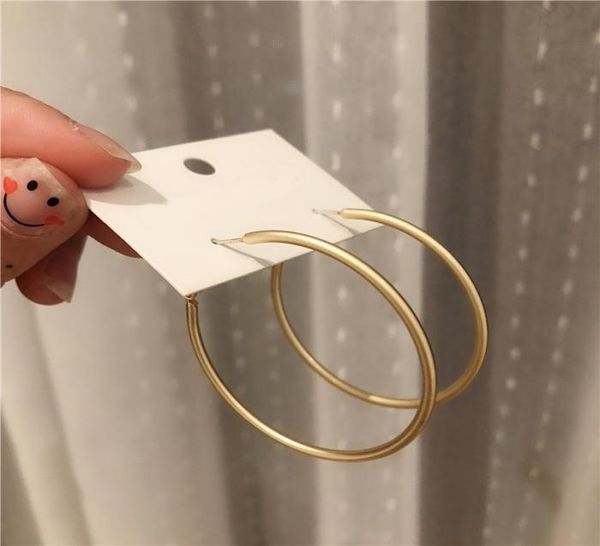 

large hoop sterling silver gold earrings for female simple metal circles silver pin party girl decor diameter 4cm 55cm4722524, Golden;silver