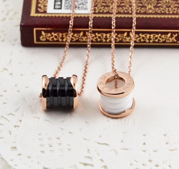 

fashion selling shape round whiteblack ceramics pendants gold link chain necklaces for women famous brand jewelry chokers5477547, Silver