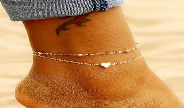 

fashion oval bead chain big love anklet women039s beach vacation footwear2683878, Red;blue
