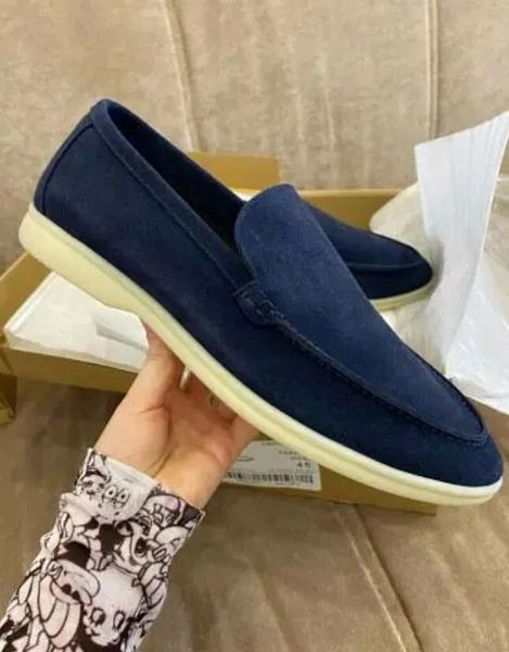 

luxury men casual shoes loafers low suede leather oxfords loros moccasins piana- summer walk loafer slip on loafer rubber sole flats with bo, Black