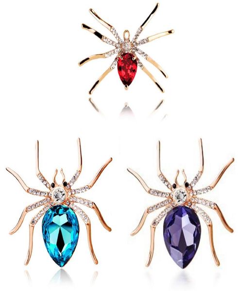 

spider brooch rhinestone crystal brooches pins boutonniere women men boutique fashion accessories whole halloween party5608494, Gray