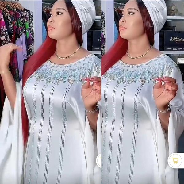 

dresses african moms fashion bat sleeve dress rayon fabric front and rear artificial stone diamond decoration + headscarf bubu, Black;gray