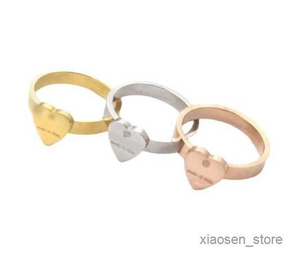 

wedding rings rings fashion stainless steel gold heart rings for lady women wedding lovers gift engagement jewelry r230626, Slivery;golden