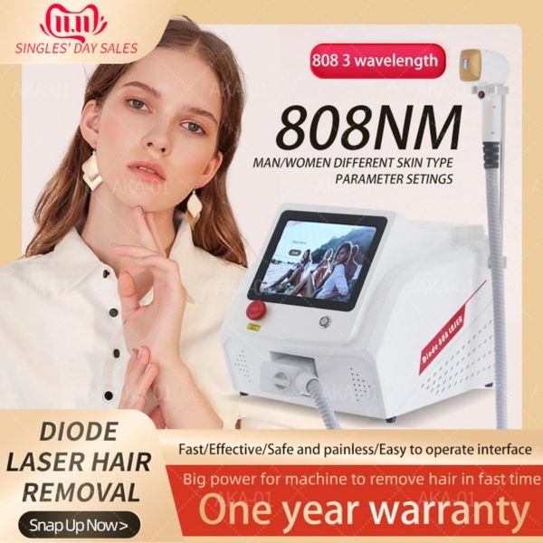

portable permanent diode laser hair removal machine 808nm painless skin rejuvenation body epilator for salon, Black