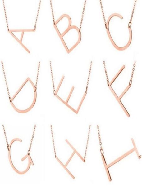 

alphabet letter initial necklace goldrose goldsilver new sideways large initial necklaces for women fashion jewelry ps00649009354, Silver