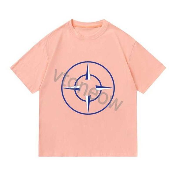 

sleeve mens women short designers t shirts stone series compass printed trendy reflective men's and women's reflective short sleev, White;black