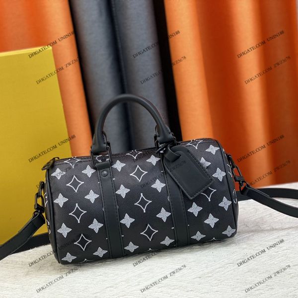 

23 womens luxurys designers speedy tote bag flowers pillow shoulder strap crossbody women handbag with crystal decoration original metal pou