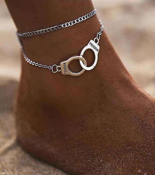 

fashion handcuffs ankle bracelet for women boho style star anklet multilayer foot chain beach accessories gift5254945, Red;blue