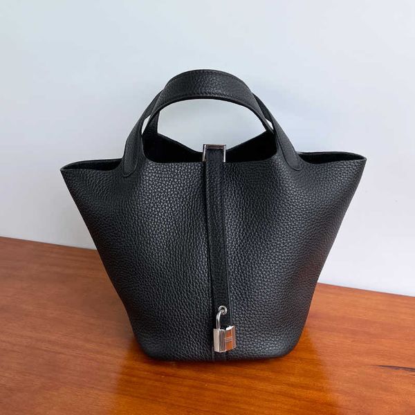 

wholesale designer h ormes totes handbags ymo classic tc cow leather wax thread sewn original togo18cm vegetable basket bag bucket women&#03
