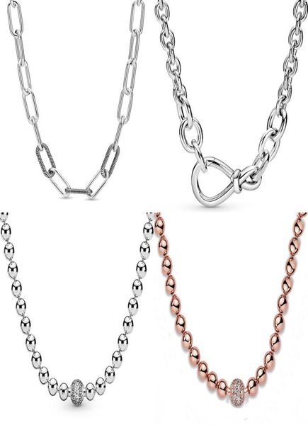 

fashion necklaces real me link chain chunky infinity knot rose beads sliding 925 sterling silver necklace for bead charm diy jewelry4833862