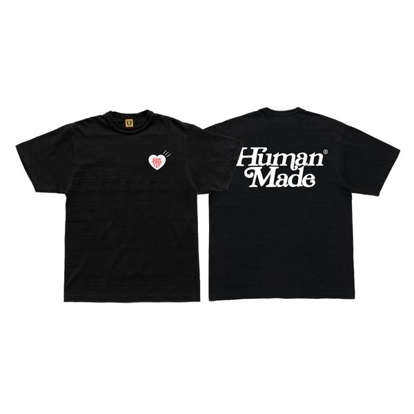 

human made new fashion trends brand men's t-shirts cartoon tiger flying duck panda dog pig slub cotton short sleeved t-shirts for men w, White;black