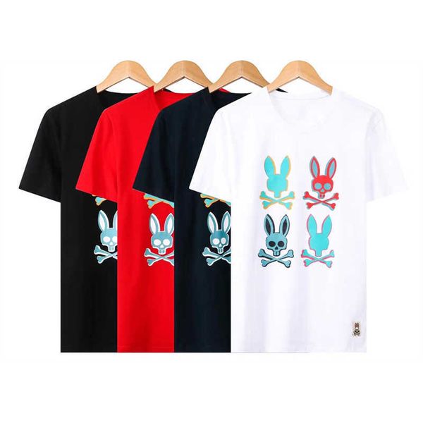 

psychos t-shirt bunnys shirts designer mens luxury brand high-quality knitted tees skull rabbit print clothing sports quick drying t shirt g, White;black