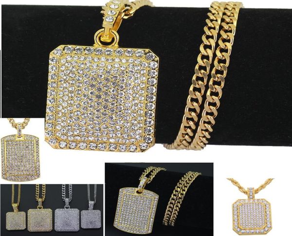 

2017 mens hip hop chain fashion jewelry full rhinestone pendant necklaces gold filled hiphop zodiac jewelry men cuban chain neckla3870026, Silver